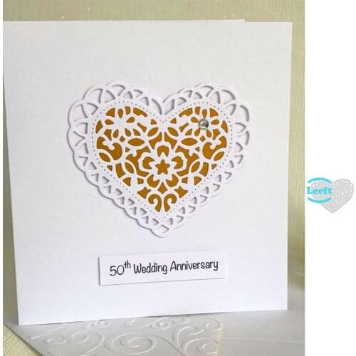 Hollow Lace Hearts Metal Cutting Die Stencil Template for DIY Embossing Paper Photo Album Gift Cards Making Scrapbooking Dies
