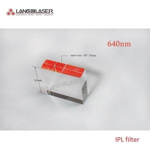 Size : 50*15*57mm , wavelength : 640~1200nm / spot size : 50*15 / IPL filters / IPL lazer filtresi , material : sapphire