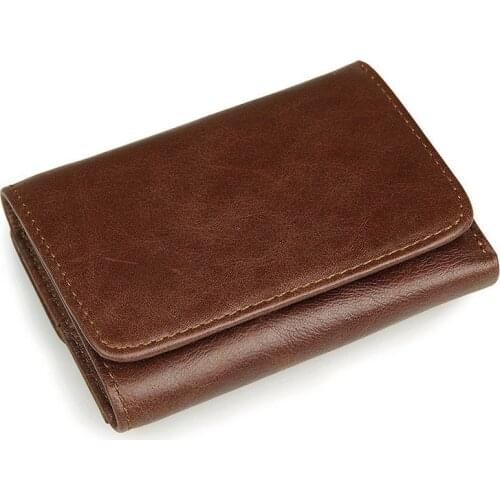 Luxury leather wallet retro wallet RFID shielding wallet anti-scanning natural leather wallet Korean version short