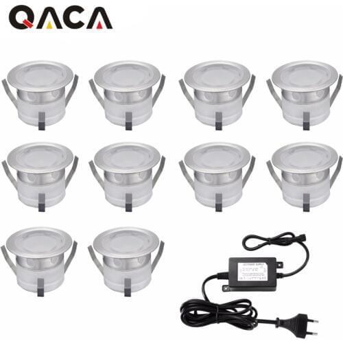 LED Deck lights kit,Stainless Steel Waterproof Outdoor Garden Yard Decoration Garden Lamp Recessed Wood Deck Stairs Light 10pcs