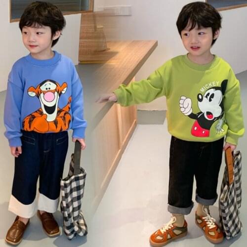 Cartoon Navy Wind Childrens Spring and Autumn Sweater New Ins Childrens Cute Foreign Boys and Girls Baby Long Sleeve Sweater