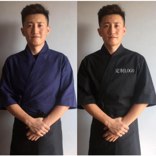 Chef uniform Japanese cuisine jacket Sushi shirt Summer cotton Kimono