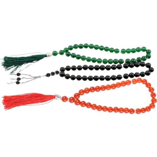Muslim Tasbih 33 Rosary Beads Islam Prayer Dhikr Misbaha Islamic Religion Eid Ramadan Gift 12mm Bead Black/Green/Red