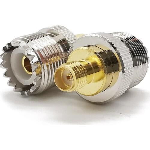 RF Coaxial Adapter UHF Female to SMA Female Jack SO-239 Straight Connector for Antennas、Wireless LAN Devices、Coaxial Cable