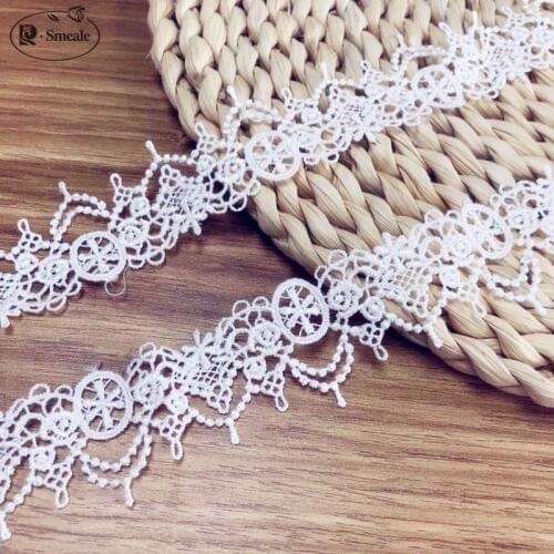 13meters/ Lot 3.3cm Wide Pink White Water Soluble Lace Fabric Decoration Garment Accessories Trim RS1247