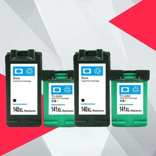4pk Compatible 140XL 141XL Ink Cartridge Replacement for hp 140 141 for hp140 Photosmart C4283 C4583 C4483 C5283 Deskjet D4263