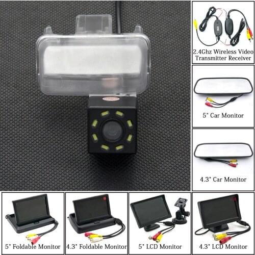 8LED Car Parking Rear View Camera 5" Mirror Monitor 2.4GHZ Wireless For Toyota Corolla Camry Levin YARiS L Vios Verso Highlander