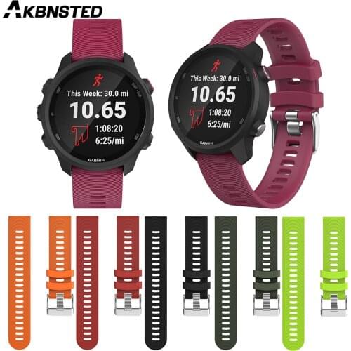 AKBNSTED For Garmin Forerunner 245 Smart Watch Replacement Silicone Watch Strap For Garmin Forerunner 245M Wristband Accessories