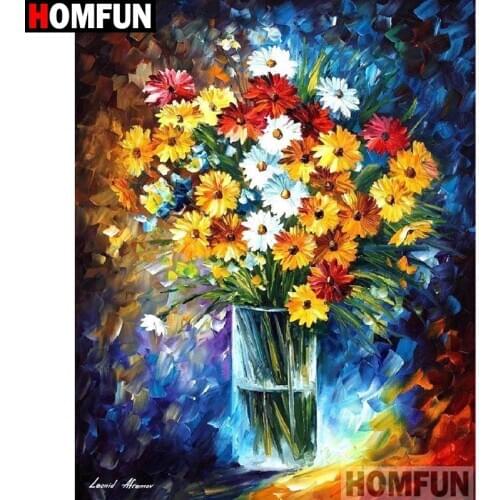 HOMFUN DIY 5D Diamond Painting"Oil painting flower"Full Diamond Embroidery Sale Picture Of Rhinestones For Festival Gifts A15882