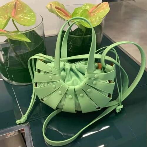 Hollow out semicircle round totes bags leather shoulder bags Unique new design crossbody bags