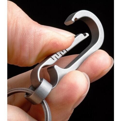 1pc Titanium Alloy DIY Keychains Car Key Waist Keychain Pendant Hanging 55mm Practical High Load Capacity 25KG