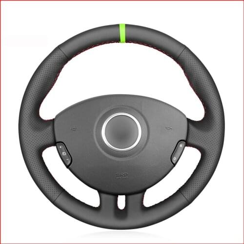 Black PU Faux Leather DIY Car Steering Wheel Cover for Renault Clio 3 2005 2006 2007 2008 2009 2010 2011 2012 Clio 3 Parts