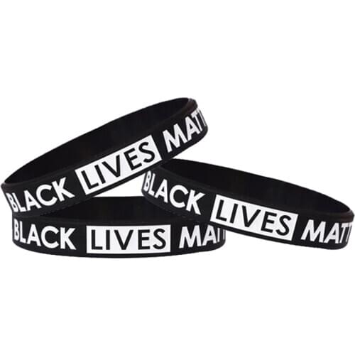 Black Lives Matter Wristbands Black Silicone Bracelet I Can't Breathe protest Rubber Bracelets