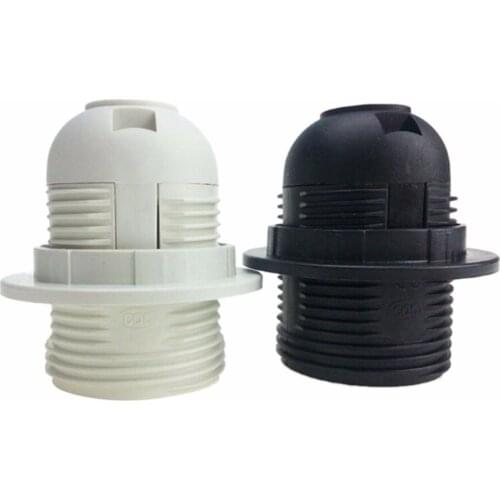 Bulb Base Plastic Full Screw Lamp Holder Pendant Socket Lampshade Ring for E27 Light Bulb White Black 1PC 250V 4A E27 Light