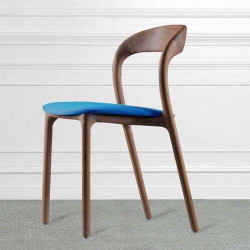 Factory direct ash wood dining chair Cafe restaurant dining room full solid wood chair Home Nordic upholstered chair