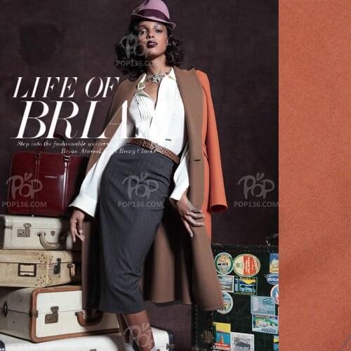 LEO&LIN DIY USA Double Sided Cashmere 150cm Width Dark Orange + Coffee Both Side Cloth Fabric Patchwork (1 Meter)