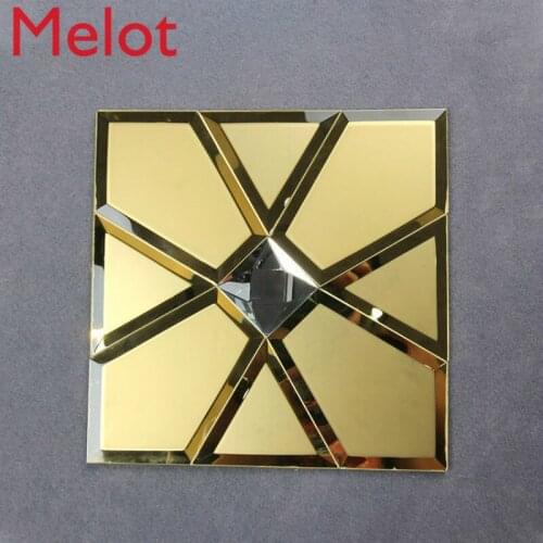 Glossy gold colored shining mosaic ktv background wall gold color crystal glass mosaic tile for bar