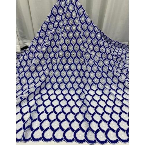 Hot Sale royal blue African Cord Lace Fabric High Quality Water Soluble Nigerian Guipure Cord Lace For Wedding