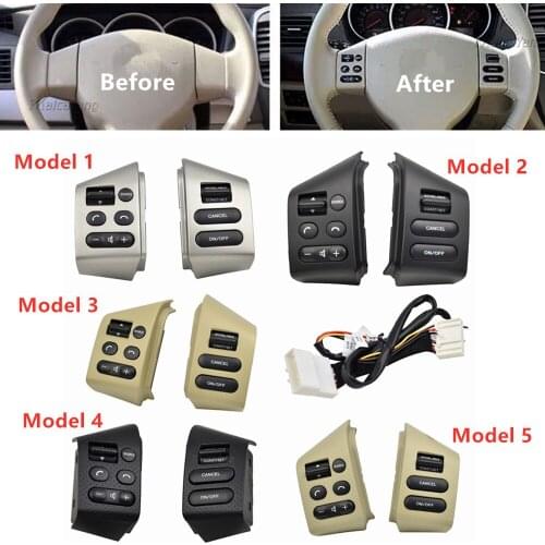 For Nissan Sylphy 2005-2017 Tiida 2005-2008 Livina 2007-2010 Car Styling Buttons Steering Wheel Control Switch With Wire