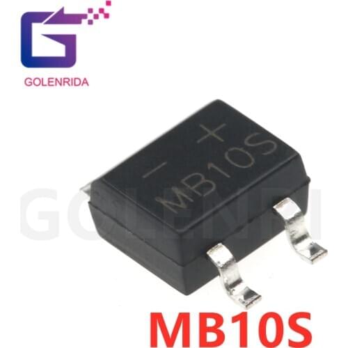 50PCS MB10S SOP-4 1000V 0.5A bridge rectifier