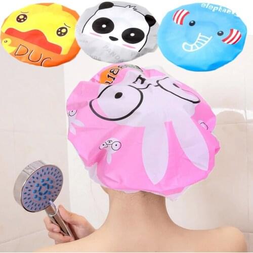 Cartoon Animal Shower Cap EVA Reusable Hair Bonnet Sauna Waterproof Shower Cap Bathroom Products