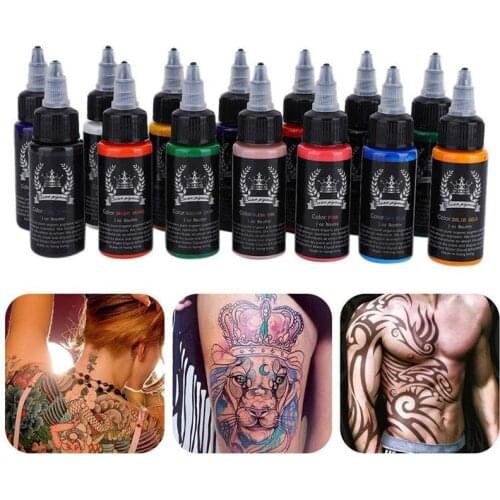 14 Colors Tattoo Ink Tattoo Pigment Set 30ml/Bottle Tattoo And Body Art Professional Makeup Pigment Henna Microblading Tatouage