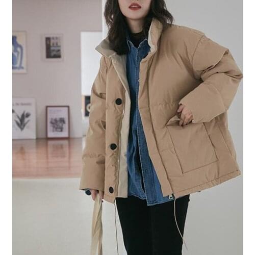 Hzirip 2020 New Winter Jacket Women OL Cotton-padded Stand Collar Thicken Warm Coat High Quality Bread Clothes Outwear Parkas