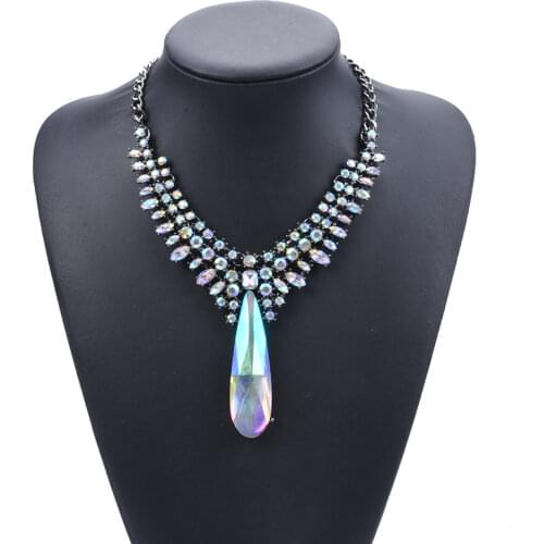 2019 New Women Fashion Jewelry Rhinestone Statement Necklaces Pendants Luxury Bridal Wedding Party Jewelry