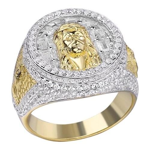 OTIY S925 Unique Religious Belief Jesus Oval Rings For Men Western Culture Party Jewelry Male Hand Accessories Size6-10