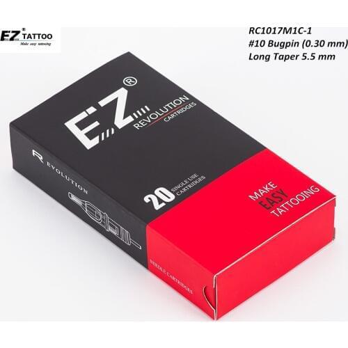 RC1017M1C-1 EZ Revolution Cartridge Needles Curved Magnum#10 Bugpin ( 0.30 ) compatible with Rotary Tattoo Machine