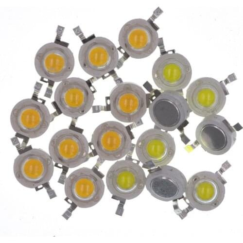 10pcs 1W LED High power Lamp beads Pure White/Warm White 300mA 3.2-3.4V 100-120LM 30mil