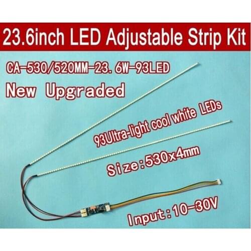 Universal Highlight Dimable LED Backlight Lamps Update kit Adjustable LED Light For LCD Monitor 2 LED Strips NEW