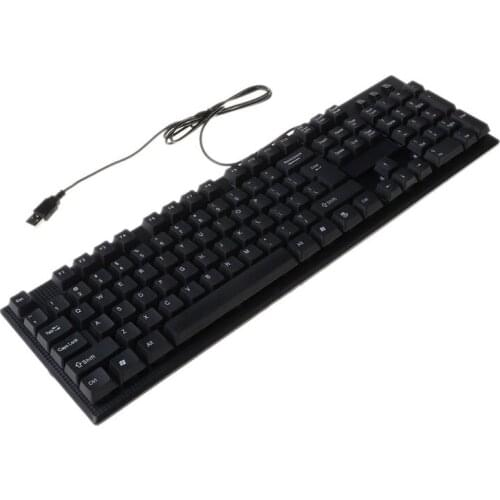 USB Wired Silent Keyboard Waterproof Office 104 Keys Keyboard for Desktop