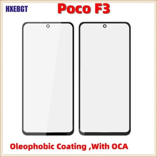 LCD Screen Outer Glass Lens For Xiaomi Poco F3 Front Panel Temered Glass Lens Tempered Glass Cover Lens Repair Parts