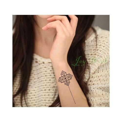 Waterproof Temporary Tattoo Sticker geometry classical totem tattoo hand tatto stickers flash tatoo fake tattoos for girl women