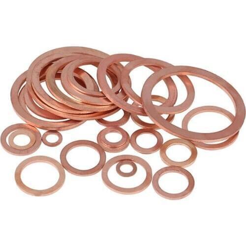 Wkooa 1.5mm Thickness Copper Seal Rings Flat Washers Gasket
