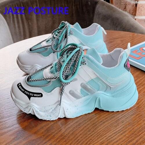 2020 new fashion platform shoes high heel waterproof platform womens shoes casual blue orange pink sneakers ladies femme q546