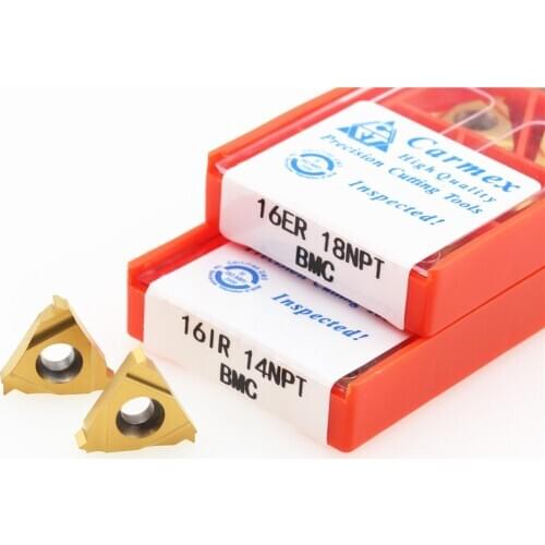 10PCS 16ER 16IR 11.5NPT 14NPT 18NPT 27NPT BMC Carmex Inserts Carbide CNC Turning Tools Lathe Cutting