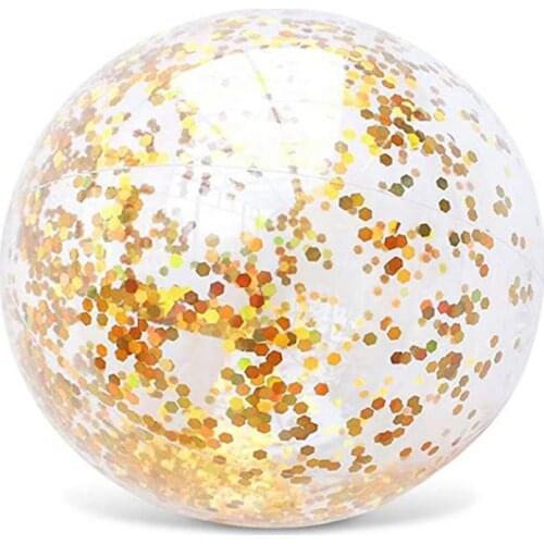2PCS Sequin Beach Ball Inflatable Glitter Jumbo Pool Ball Toys Eco-friendly PVC For Playing Sparkling Balls With Family