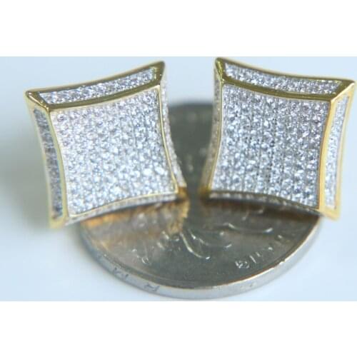 2020 Fashion Mens Women HIP HOP Square Stud Earrings Gold Filled Cubic Zircon CZ Earrings Wedding Party Jewelry TOP Quality