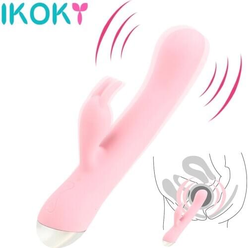 IKOKY Rabbit Vibrator AV Wand G-spot Massager Female Masturbation 10 frequency Adult Products Sex Toys for Women Waterproof