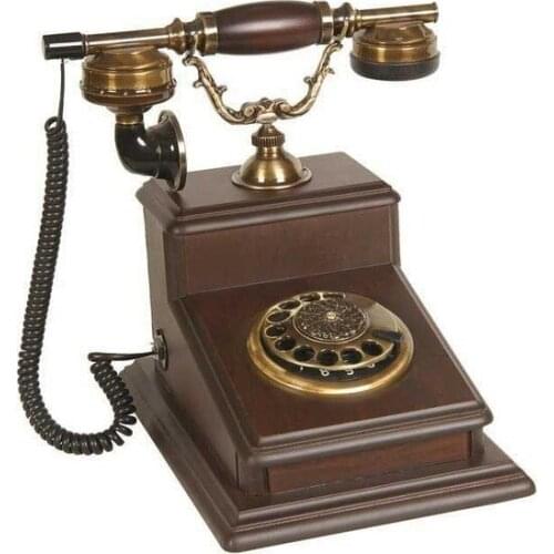 Anna Bell Large Desk Walnut Wood Phone antique classic telephone старый классический телефон