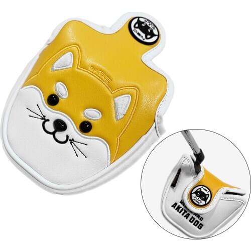 Durable Dog Pattern Golf Putter Head Cover Magnetic Mallet Blade Headcover - Performance PU Leather - Easy to Use ,Easy to Clean