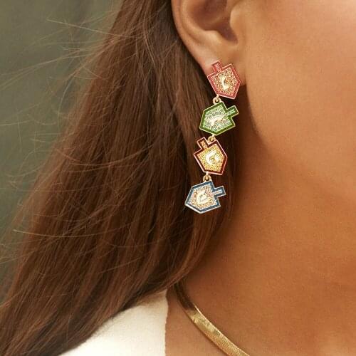 Street Shot Earrings Ins New Style accessories Oil Drop Earrings Long Earrings Multi Color Popular Jewelry
