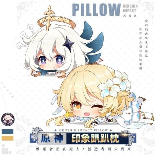 Game Anime Genshin Impact Klee Lisa Player Paimon Jean Venti Cute Plush Doll Throw Pillow Cartoon Sofa Bed Sofa Cushion Gifts
