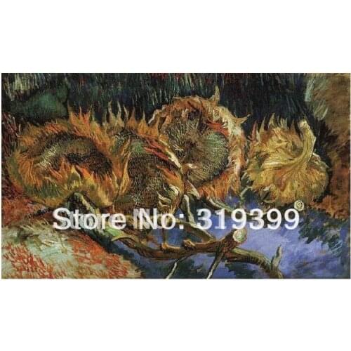 Vincent Van Gogh Oil Painting reproduction,Four Cut Sunflowers by vincent van gogh,100% handmade,Free DHL Shipping