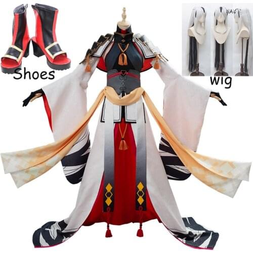 Anime Fate/Grand Order FGO Nagao Kagetora Cosplay Costume Uniform Halloween Suit For Women Outfit New Wigs and shoes