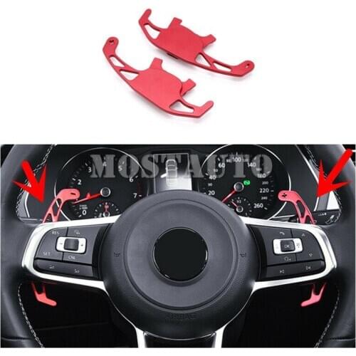 Red Replacement Wheel Extension Paddle Shift For Volkswagen VW Golf Mk7 GTI Rline 2014-2018 2pcs Car Accessories Interior