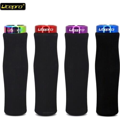 Litepro MTB Mountain Bike Grips Folding Bicycle Handle Grips Handlebar Ultra Light Single Side Locking Sponge Handgrip Bike Part