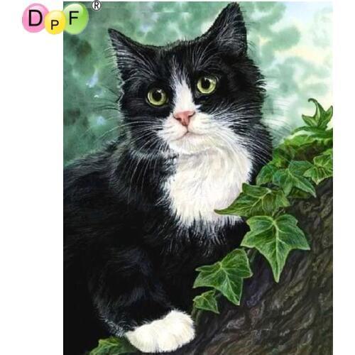 DPF DIY The black cat 5D diamond mosaic kit rhinestone diamond embroidery square crafts home decor diamond painting cross stitch